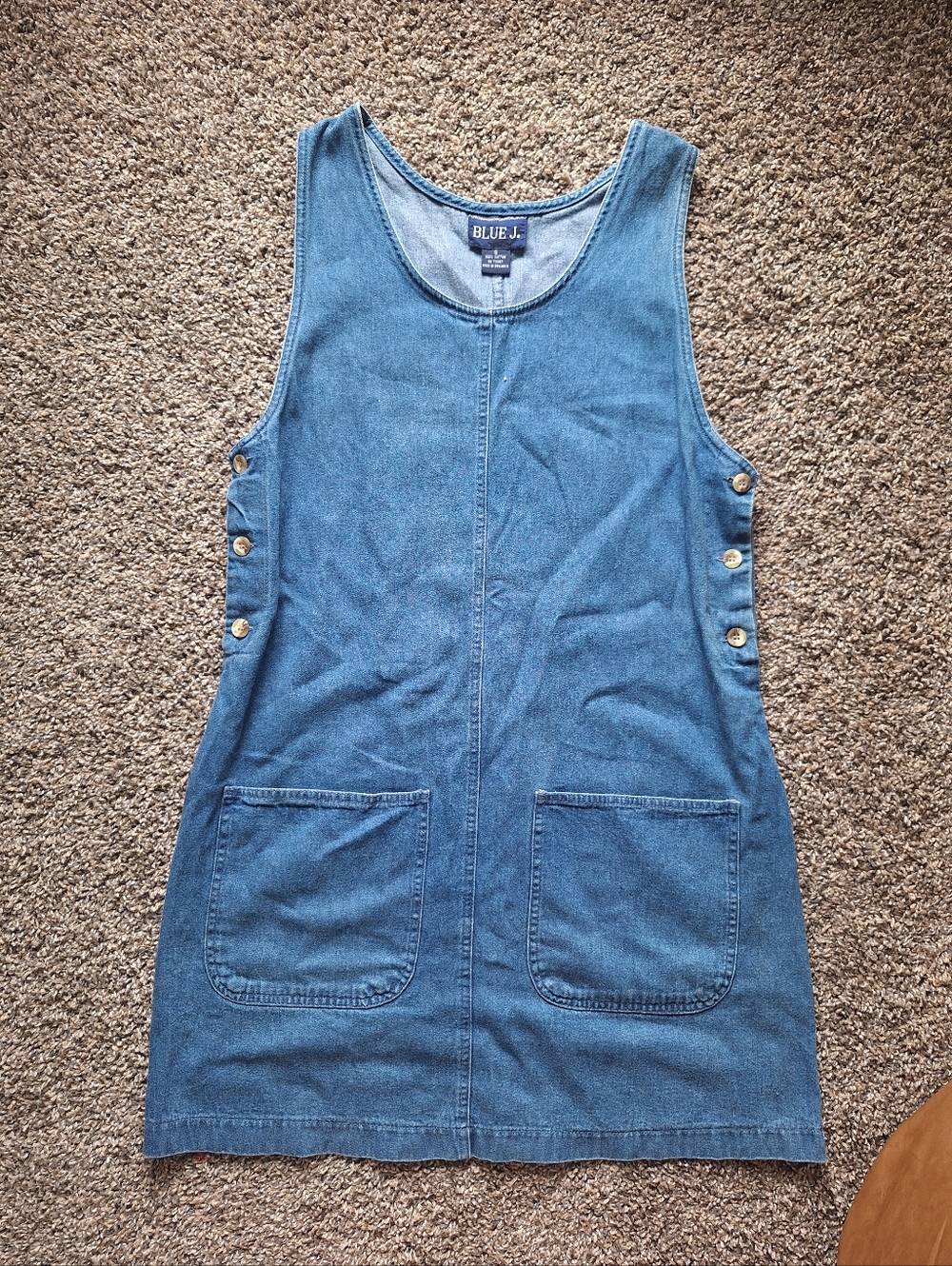 Blue J. Denim Pinafore Dress - Medium Wash Blue